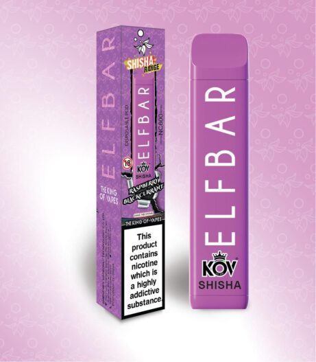 Elf Bar Shisha Range Raspberry Blackcurrant Disposable Vape