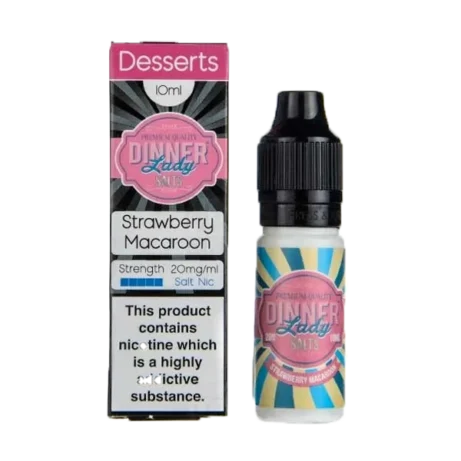 Dinner Lady Strawberry Macaroon 10ml Nic Salt E-liquid