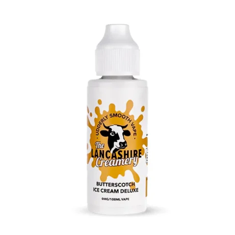 The Lancashire Creamery Vape Juice 100ml Butterscotch Ice Cream Deluxe