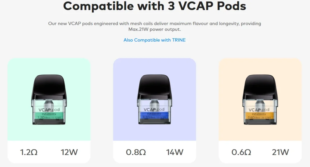 Innokin Enduro V Pod Vape Kit Pod Compatibility