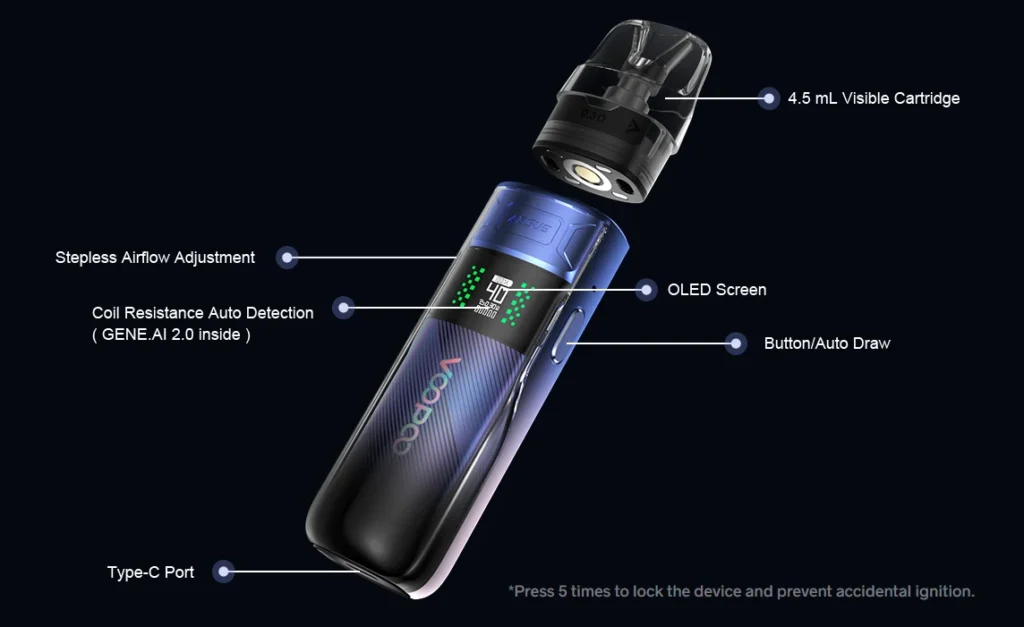 VooPoo Argus E40 Pod Vape Kit Features