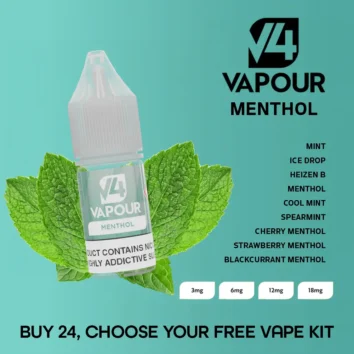 V4 Vapour 10ml Menthol Flavours