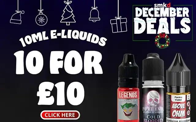 December deals 10ml e-liquid 10 for 10