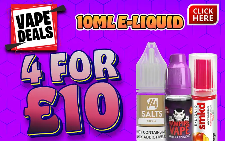 Vape Deals 10ml E-liquid 4 for £10