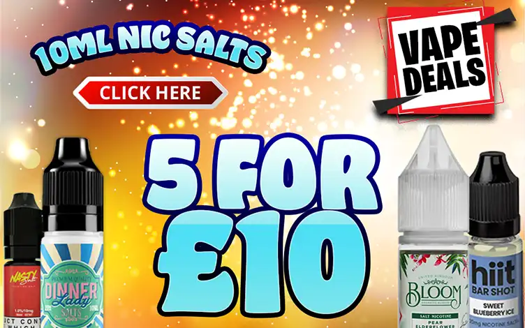 Vape Deals 10ml nic salts 5 for £10