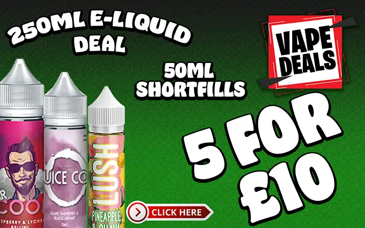 Vape Deals 50ml e-liquid deal 5 for £10