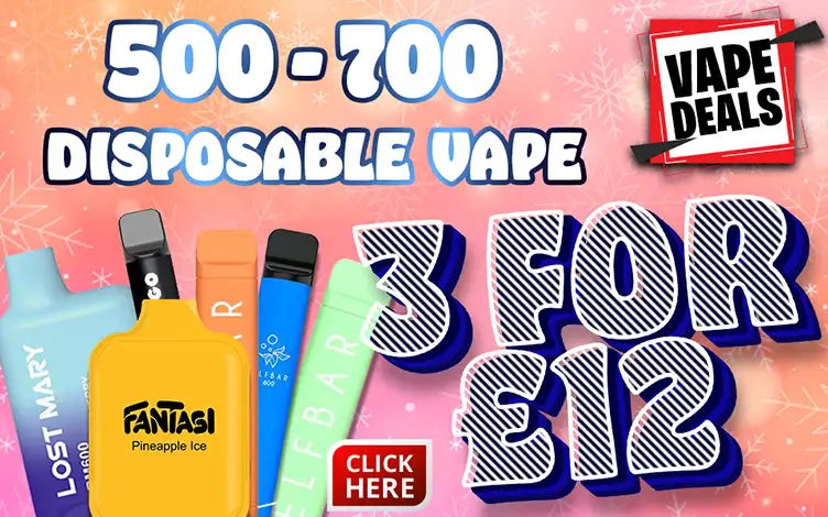 Vape Deals 500-700 disposable vape 3 for £12