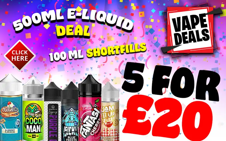 Vape Deals 100ml e-liquid deal 5 for £20