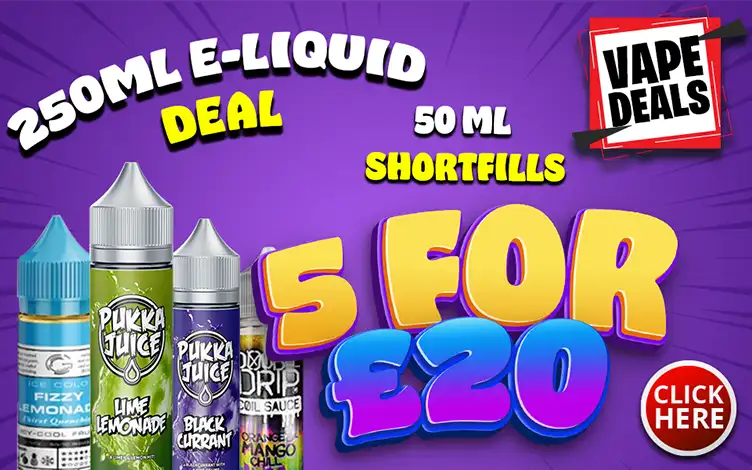 Vape Deals 50ml e-liquid 5 for £20