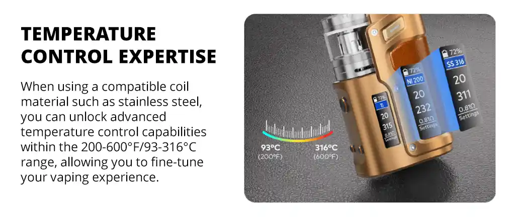 Temperature control for the Sidera Vape Kit