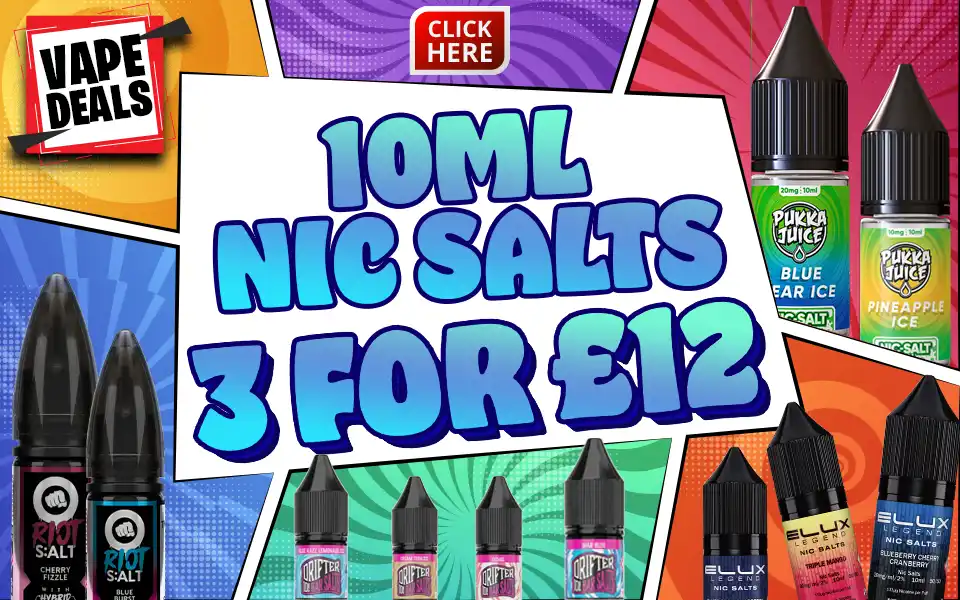 Vape Deals 10ml nic salts 3 for £12