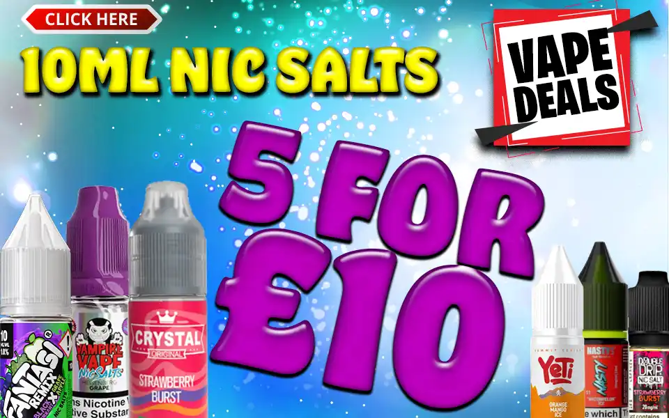 Vape Deals 10ml nic salts 5 for £10