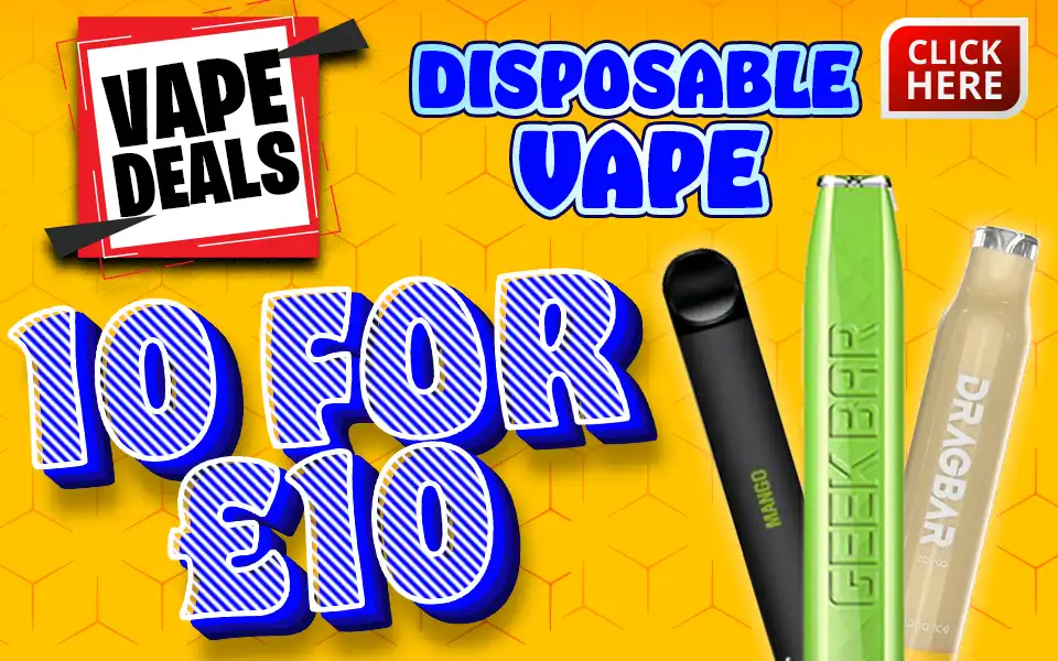 Disposable Vapes Deal - 10 for £10