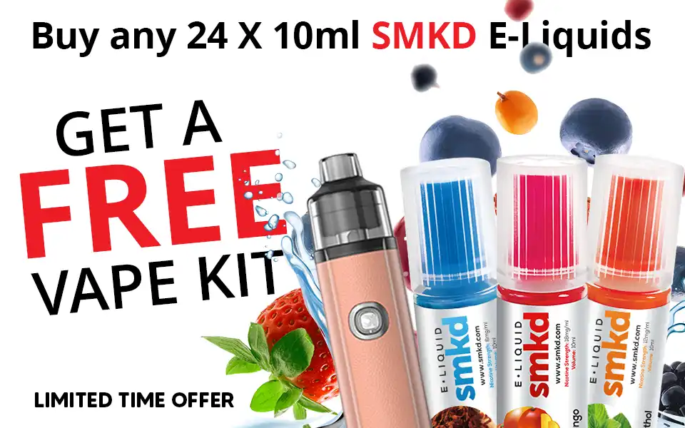 SMKD 24 X 10ml E-Liquids And Get A Free Vape Kit
