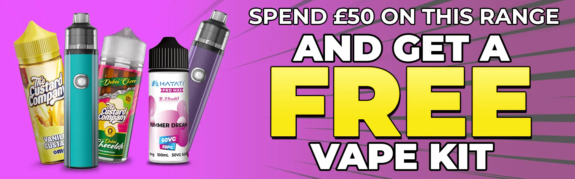 Get a free vape kit with 6 shortfill vape liquids from this range