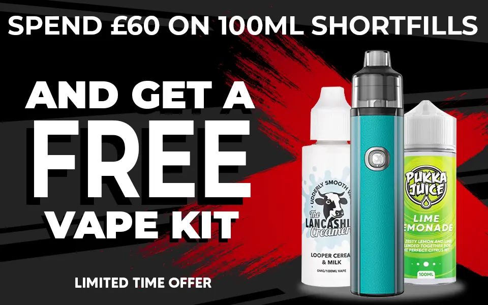 Spend £60 on the 3 for £30 range and get a free vape kit