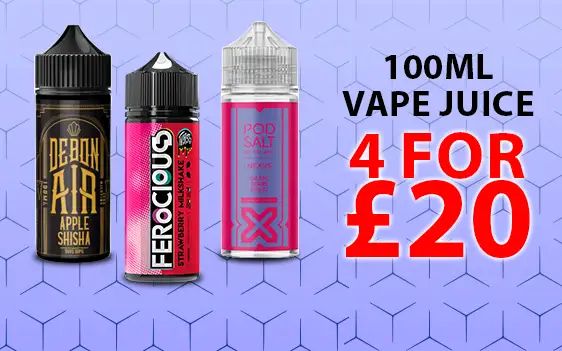100ml Vape Juice 4 For £20
