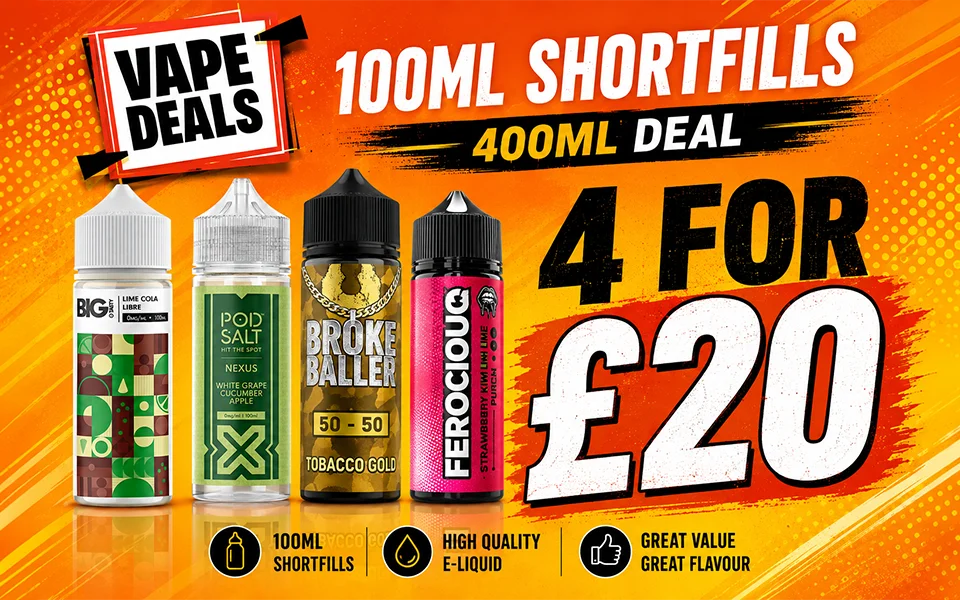 Vape Deals 100ml vape Juice 4 For £20